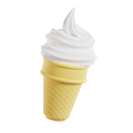 Cono de helado de vainilla  3D Icon