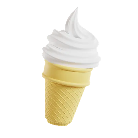 Cono de helado de vainilla  3D Icon