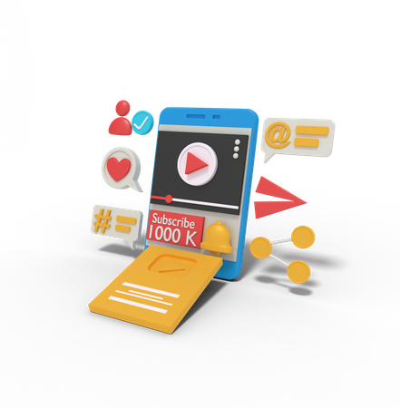 Conquista de um milhão de assinantes  3D Icon
