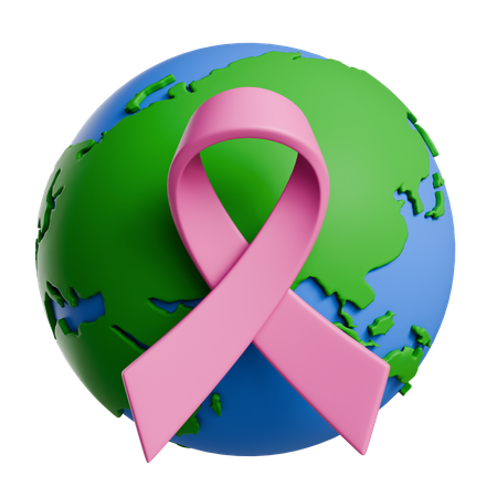 Conscientização global contra o câncer  3D Icon