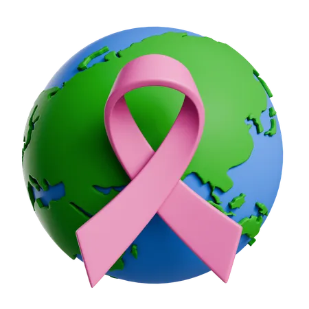 Conscientização global contra o câncer  3D Icon