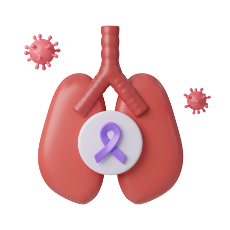 Conscientização sobre câncer de pulmão  3D Icon