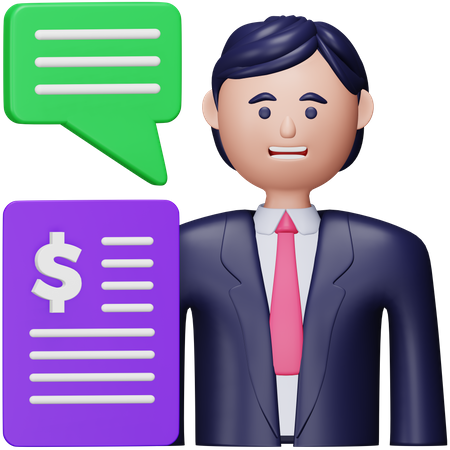 Conseiller financier  3D Icon