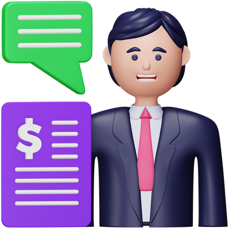 Conseiller financier  3D Icon