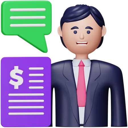 Conseiller financier  3D Icon