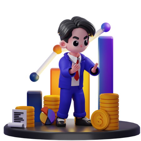 Conseiller financier en colère  3D Illustration