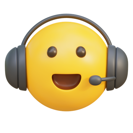 Conseiller portant un emoji de casque parlant  3D Icon
