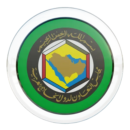 Vidrio de bandera del Consejo de Cooperación del Golfo  3D Flag