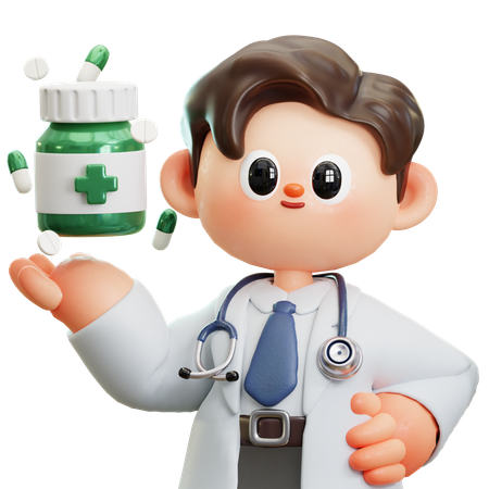 Conselhos médicos para tomar medicamentos  3D Icon