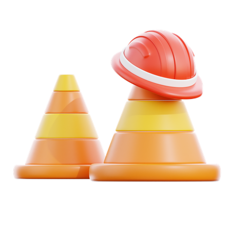 Cone de construção  3D Icon