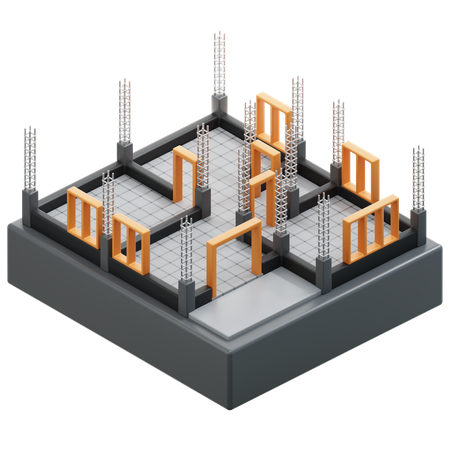 Construção de casa  3D Icon