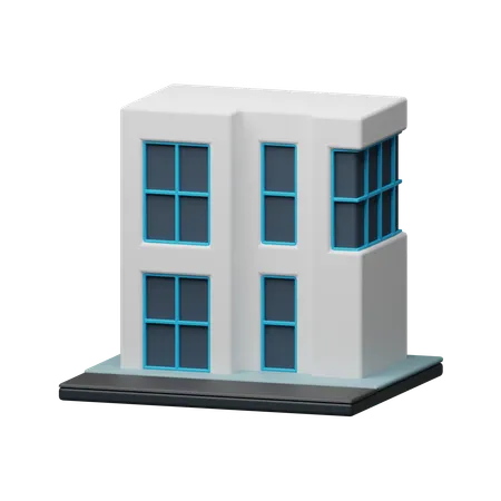 Construção de casa moderna  3D Icon