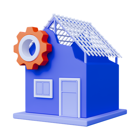 Construção de casa  3D Icon