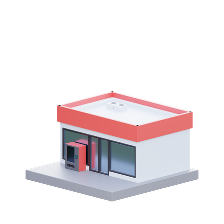 Construção de mercado  3D Icon