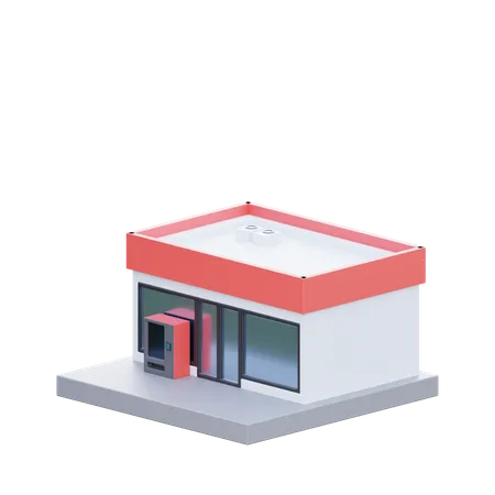 Construção de mercado  3D Icon