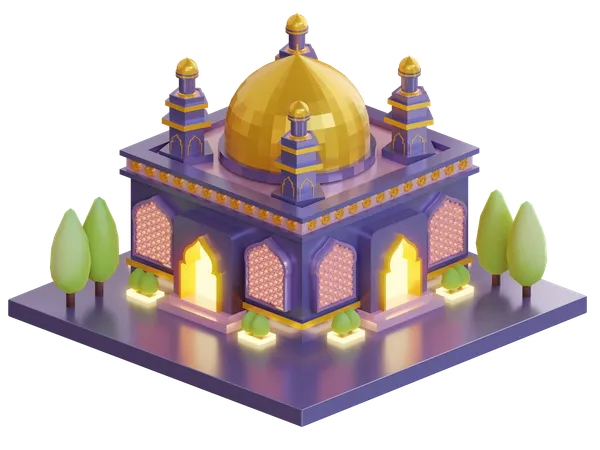 Construção de mesquita  3D Icon