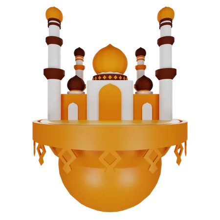 Construção de mesquita  3D Illustration