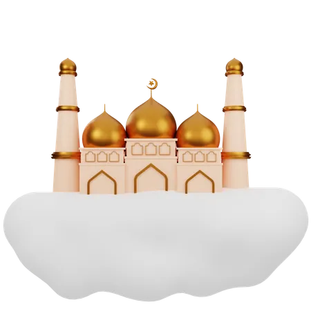 Construção de mesquita  3D Illustration