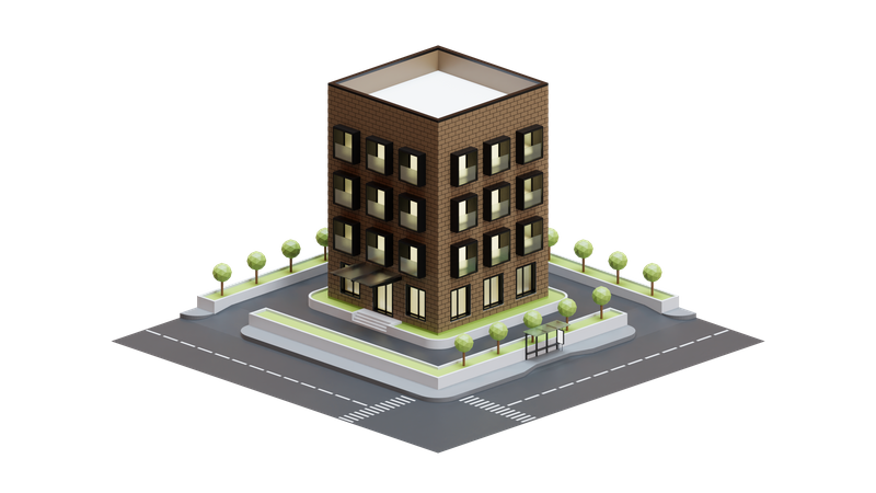 Edifício da paisagem urbana  3D Illustration