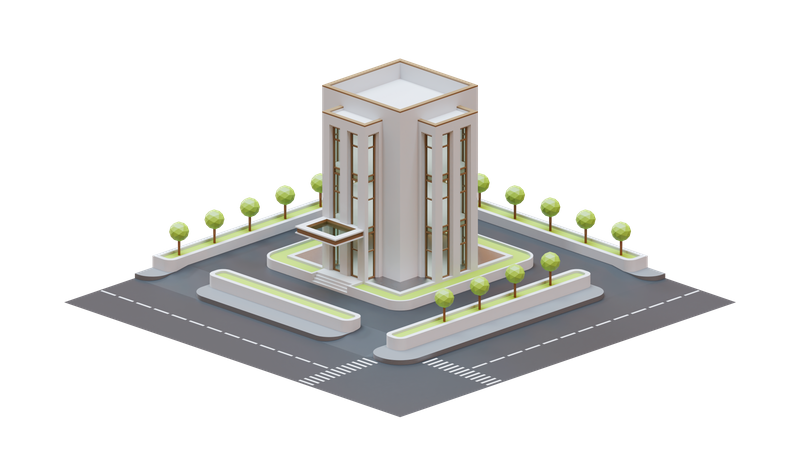 Edifício da paisagem urbana  3D Illustration