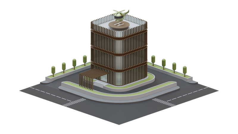 Edifício da paisagem urbana  3D Illustration