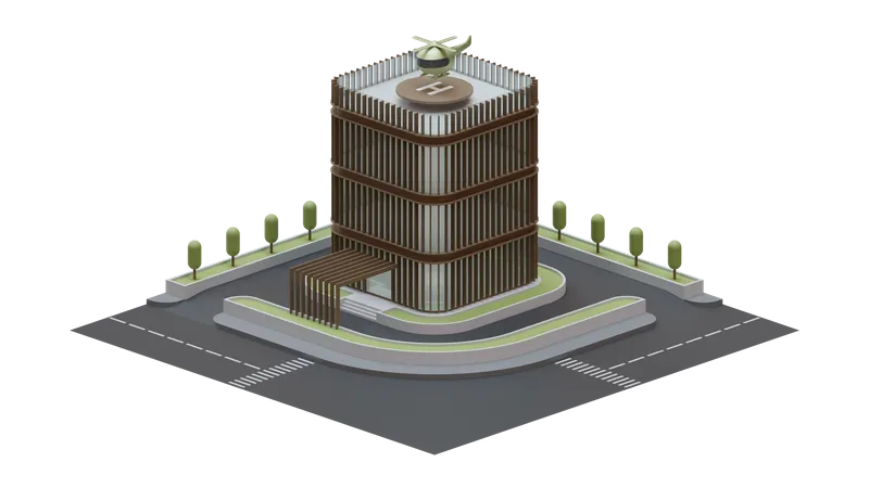 Edifício da paisagem urbana  3D Illustration