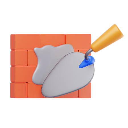 Construção de parede de cimento  3D Icon
