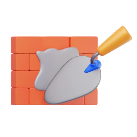 Construção de parede de cimento  3D Icon