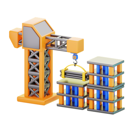 Construcción de edificio  3D Icon