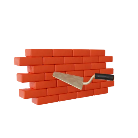 Construcción de pared de ladrillo  3D Icon