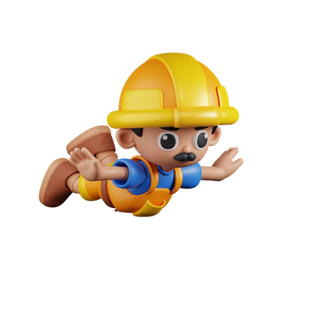 Constructeur volant  3D Illustration