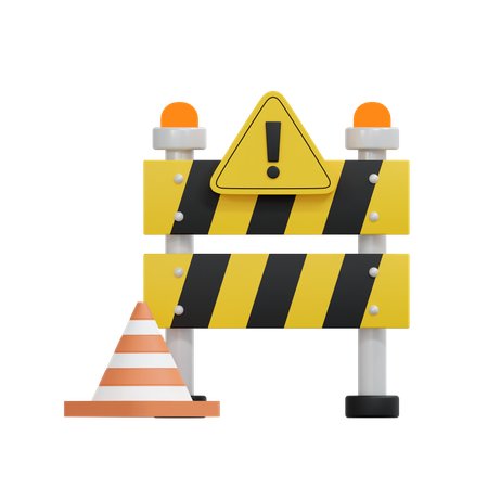 Construction Barricade  3D Icon