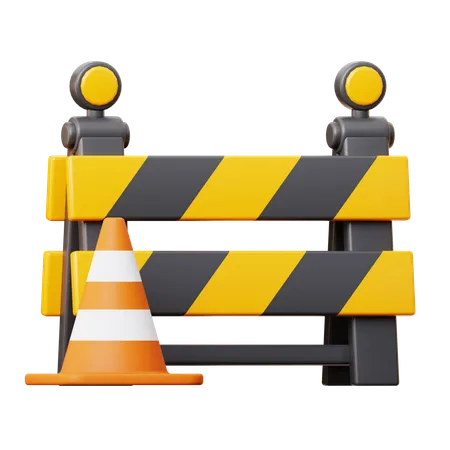 Construction barrier  3D Icon