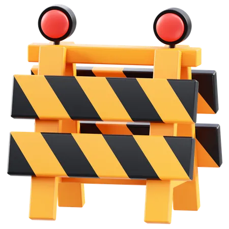 Construction Barrier  3D Icon