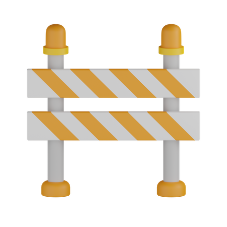 Construction Barrier  3D Icon