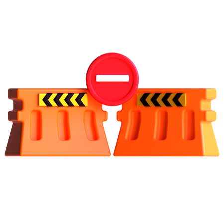 Construction Barrier  3D Icon