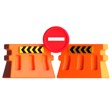 Construction Barrier  3D Icon