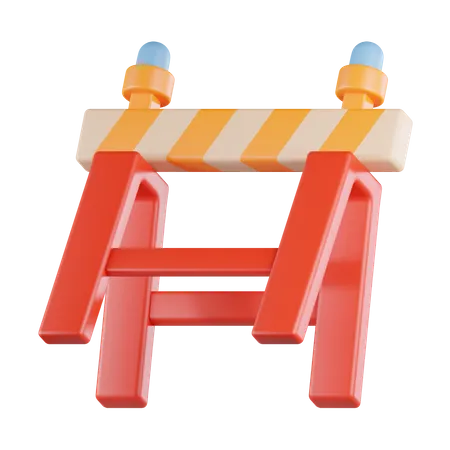 Construction Barrier  3D Icon