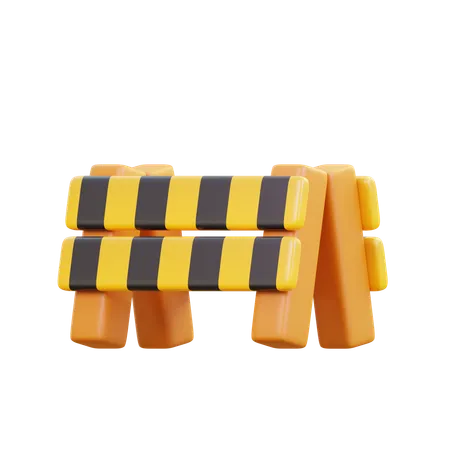 Construction Barrier  3D Icon