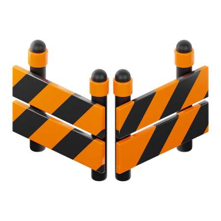 Construction Barrier  3D Icon