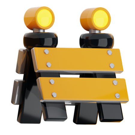 Construction Barrier  3D Icon