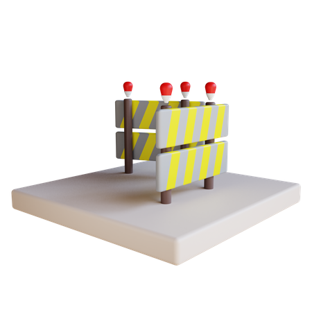 Construction Barrier  3D Icon