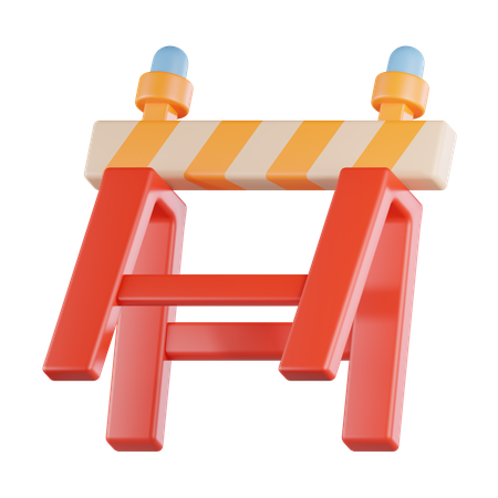 Construction Barrier  3D Icon