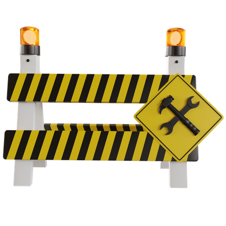 Construction Barrier  3D Illustration