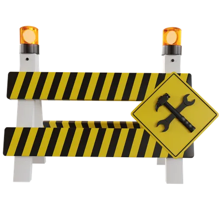 Construction Barrier  3D Illustration