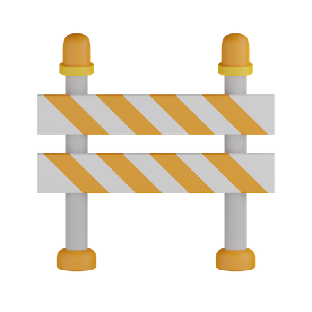 Construction Barrier 3D Icon