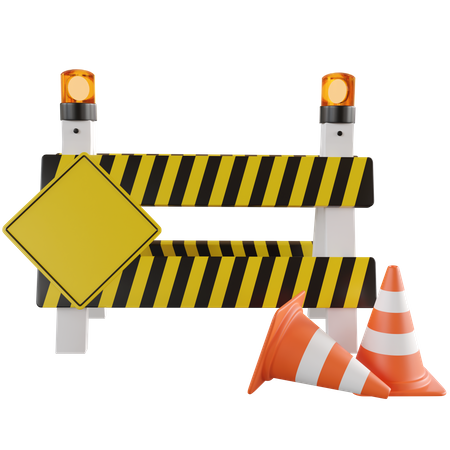 Construction Board Arrow  3D Illustration