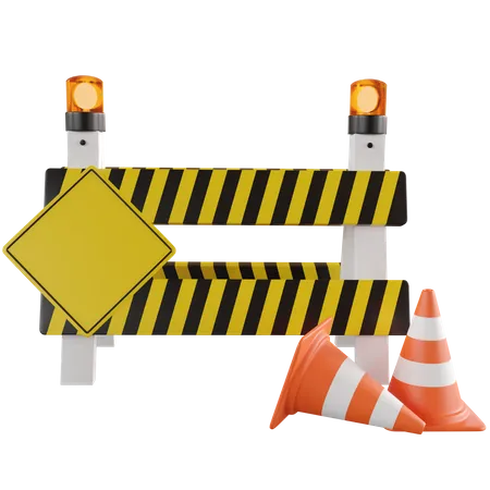 Construction Board Arrow  3D Illustration