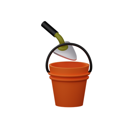 Construction Bucket 3D Illustration