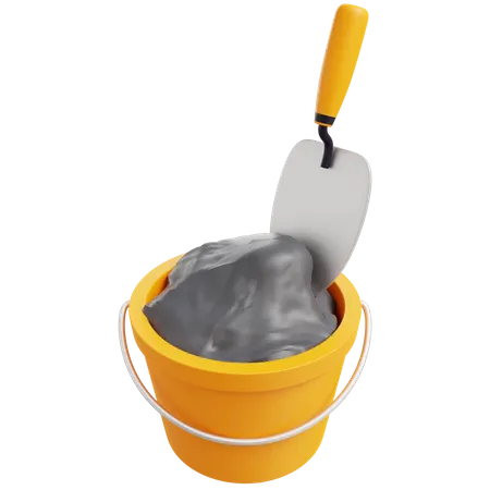 3 D Construction Bucket With Isolated Background 3D Icon
